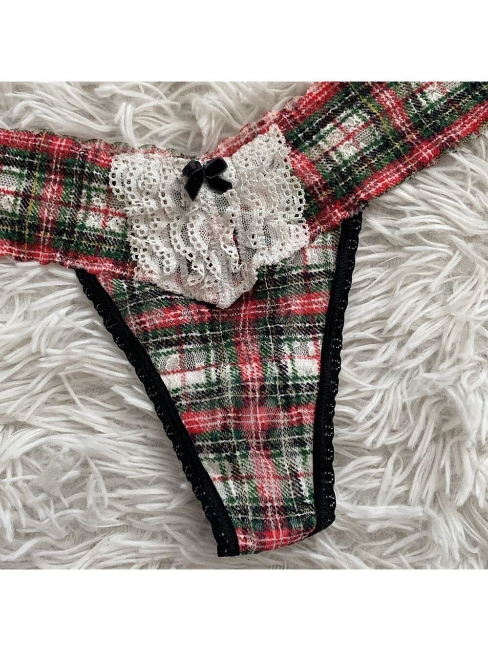 NWOT Victoria’s Secret plaid RARE thong